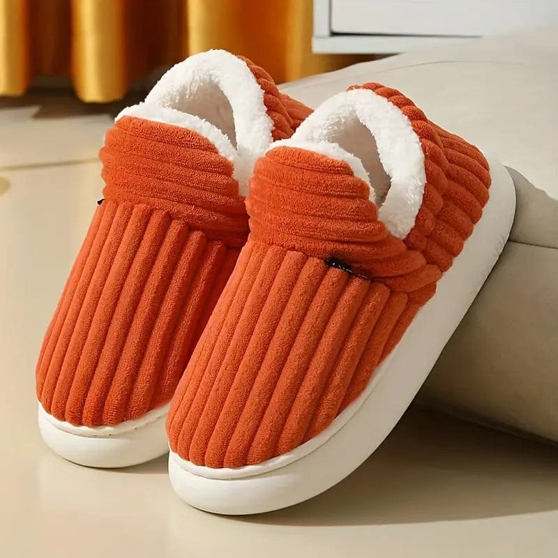 Dames gevoerde pantoffels winter met instap aan de hiel en antislip zool voor veilig lopen