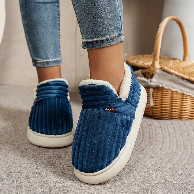 Warme huisschoenen dames met gesloten teen en instap aan de hiel voor gemakkelijk dragen