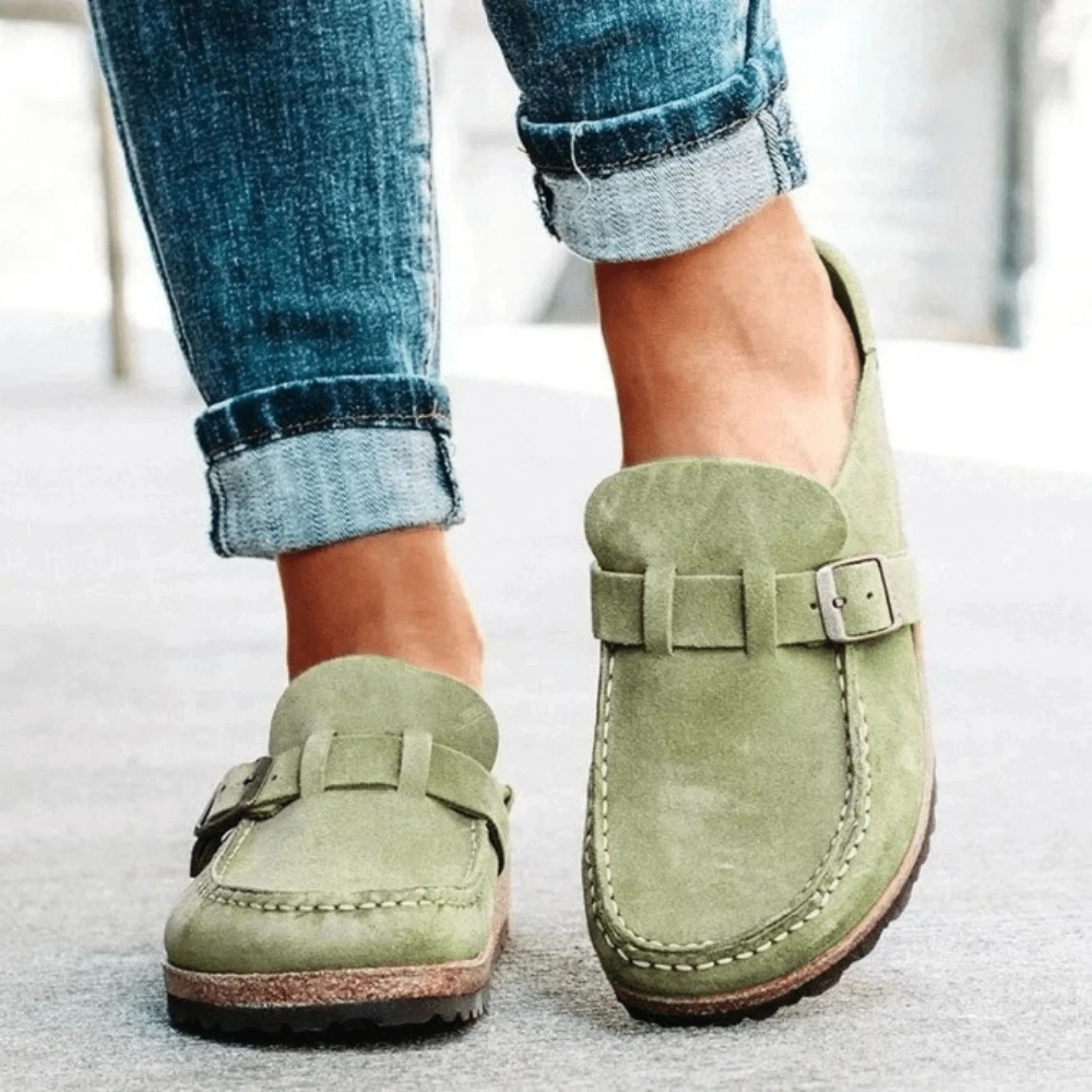 Imke | Dames Orthopedische Clogs Met Kurkzool Groen
