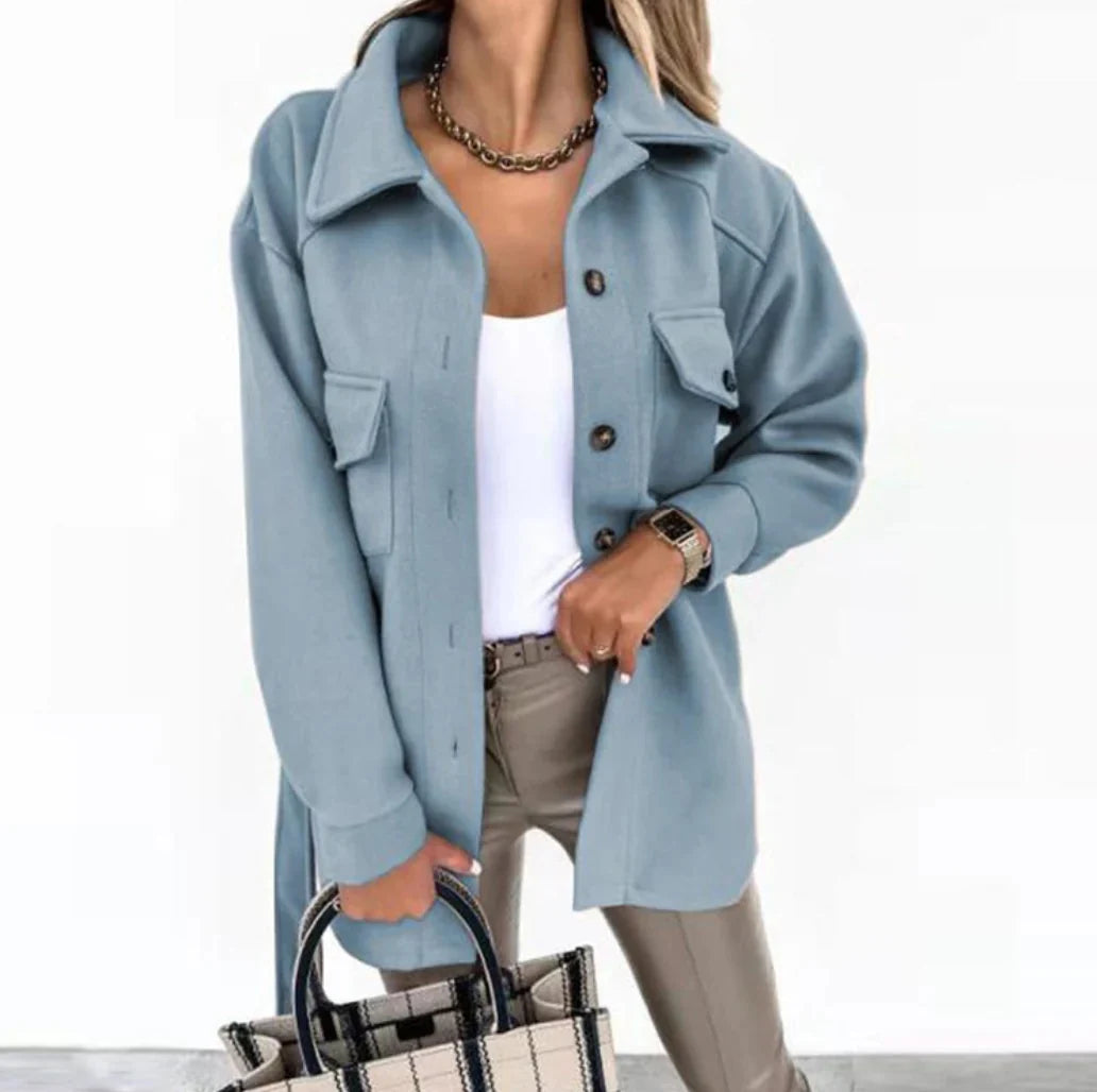 Stijlvolle beige jas dames met verlengde lengte en gestructureerd weefsel voor lente seizoen