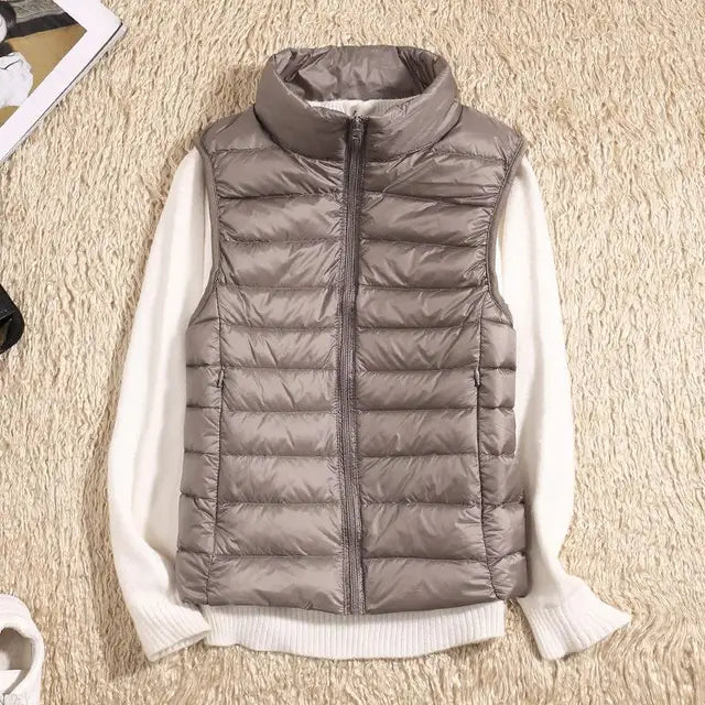 Getailleerde bodywarmer dames met mouwloos ontwerp en gewatteerde vulling voor optimale bewegingsvrijheid