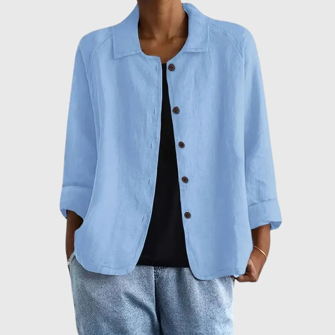 Lieke | Dames Katoenen Lichtgewicht Knoop Blazer