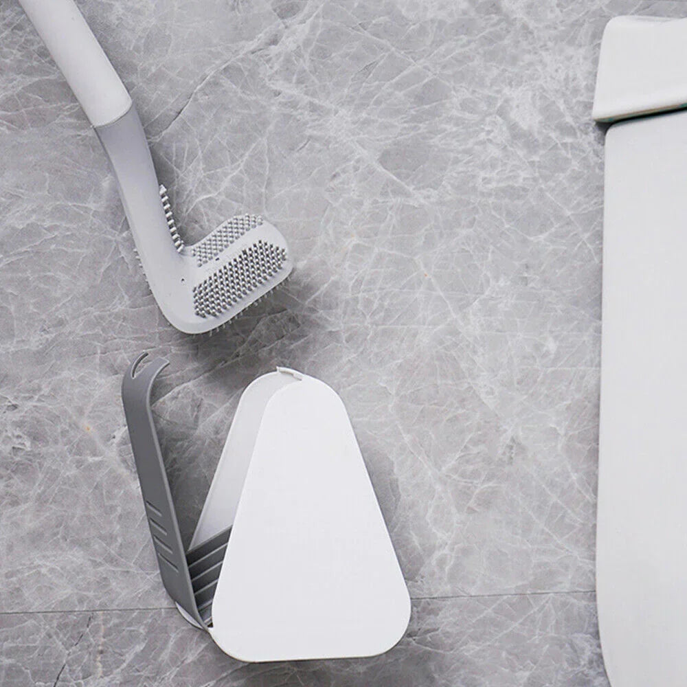 Siliconen toiletborstel met ergonomische handgreep en stijlvolle houder voor hygiënisch gebruik