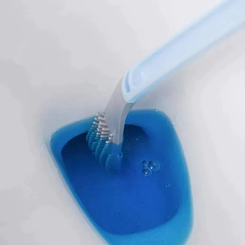 Hygiënische toiletborstel met siliconen haren die bacteriën en schimmels geen kans geven