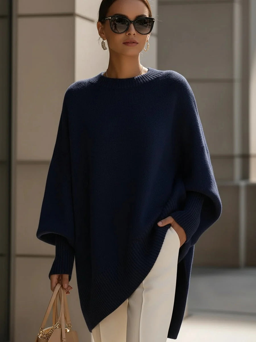 Elegante Casual-Pullover gecombineerd met beige handtas voor een complete look