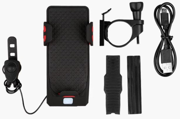 Detail van FietsPro 4-in-1 LED verlichting met 400 lumen output en drie verschillende lichtstanden