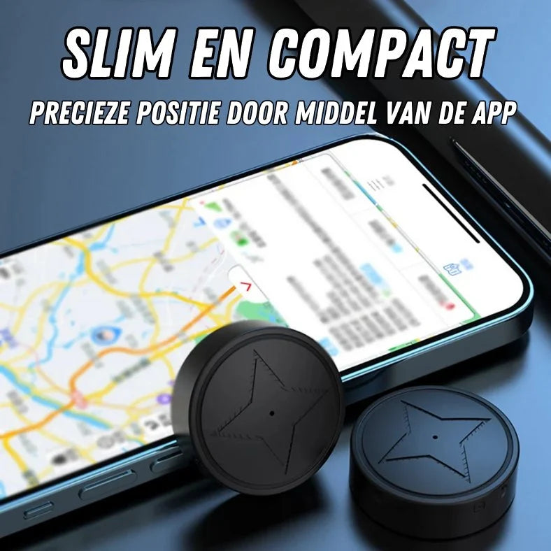 Compacte GPS tracker met magnetische bevestiging voor realtime locatie tracking van voertuigen
