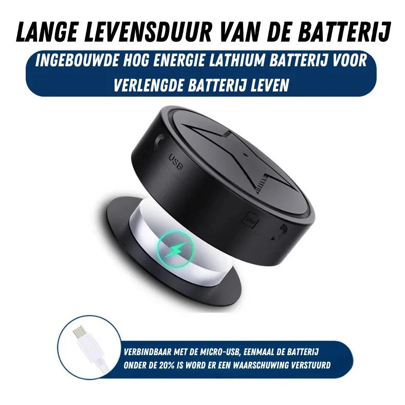 Waterdichte GPS tracker met sterke magneet voor eenvoudige plaatsing op metalen oppervlakken