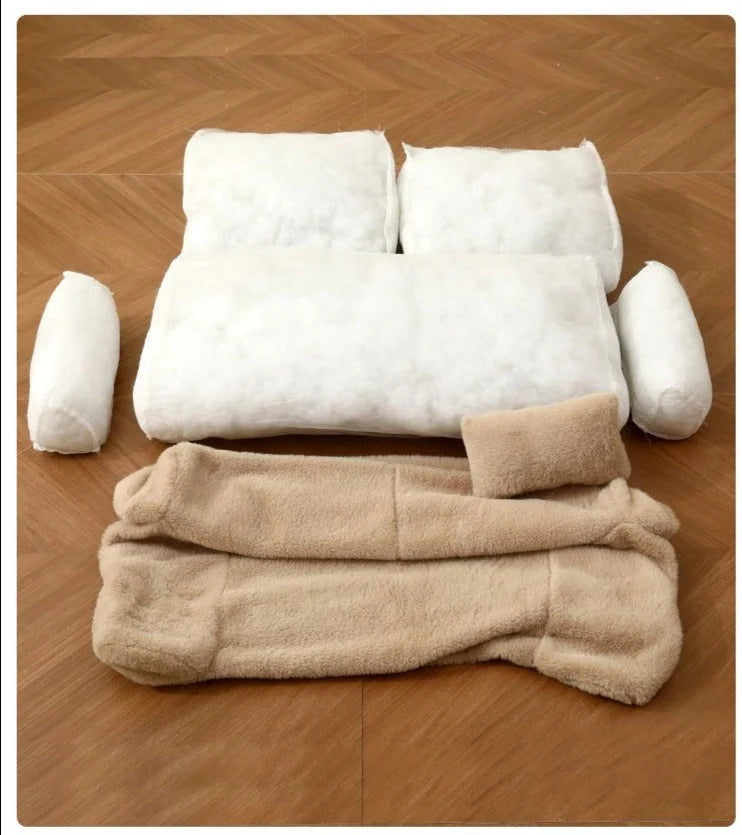 Kalmerende hondenmand met sofa-ontwerp en opstaande randen biedt geborgenheid en comfort