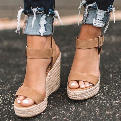 Mees | Orthopedische Sandalen voor Dames met Sleehak Bruin