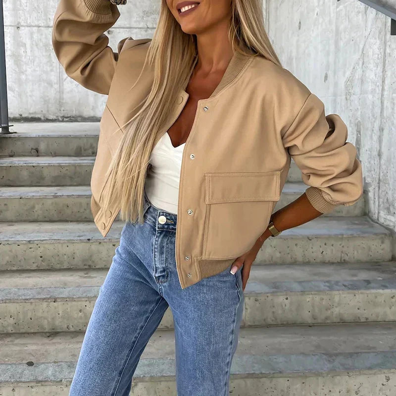 Dames bomber jas in relaxed fit met verzorgde casual uitstraling
