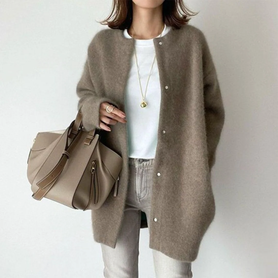 Dames oversized vest met ribstructuur en open cardigan stijl voor casual look