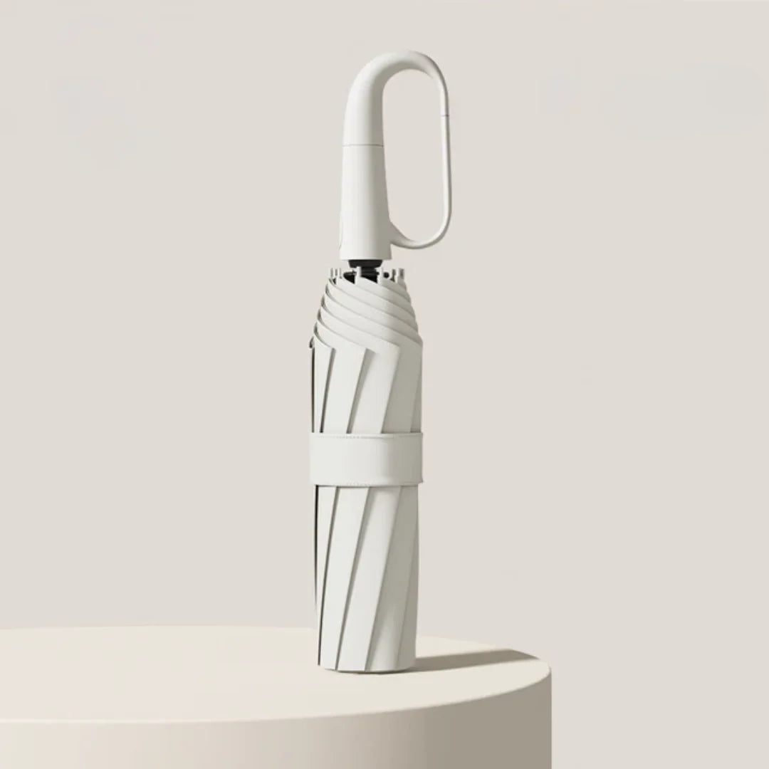 Windbestendige paraplu in mintgroen met reflecterende details en ergonomische handgreep