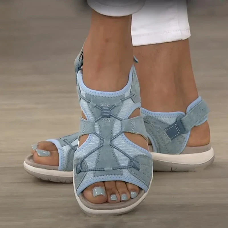Suze | Dames Sportieve Sandalen Klittenband Blauw