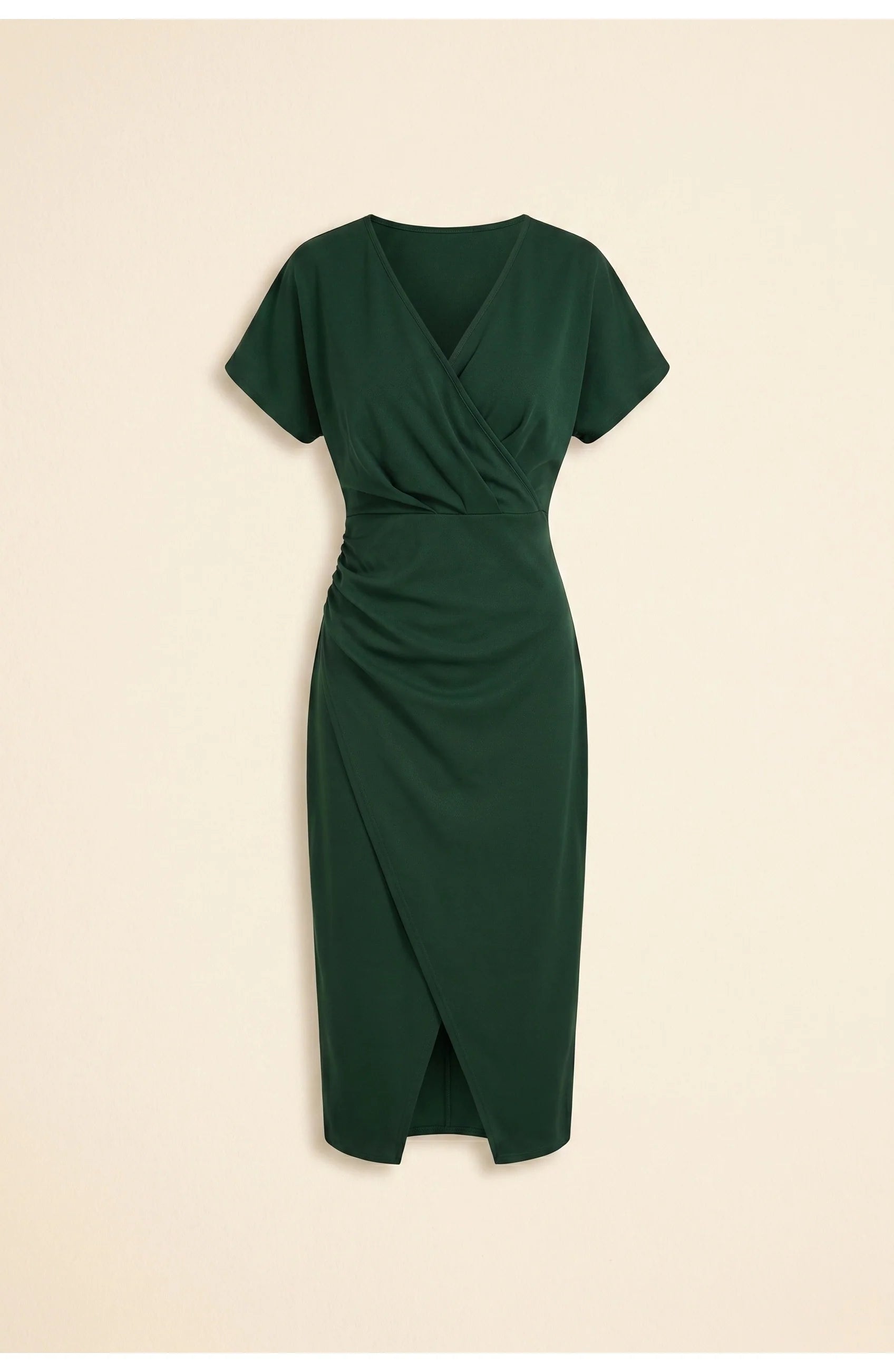 Close-up van stofstructuur en drapering aan taille