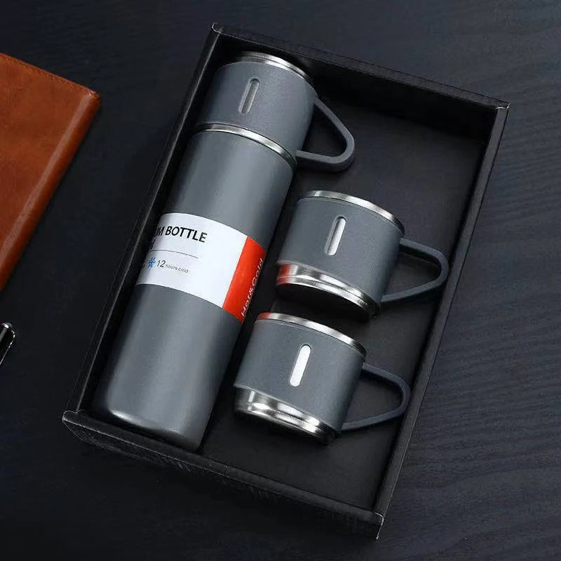 Roestvrije thermoskan in geschenkset met accessoires, perfect voor dagelijks gebruik